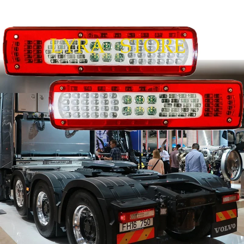 

2 PCS 24V Led Tail Lamp With Plug Fit For Volvo FH13 FH16 Truck Rear Back Light 2849894/84195505 82849925/84195519