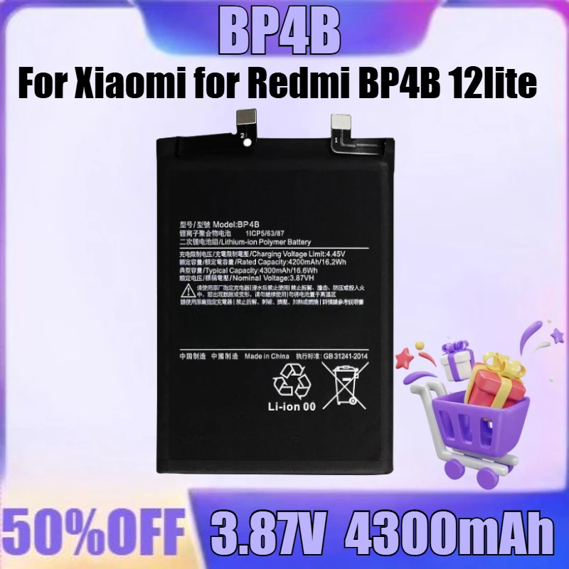 

New BP4B 3.87V 4300mAh High Quality Battery for Xiaomi for Redmi BP4B 12lite POCO M5S Battery