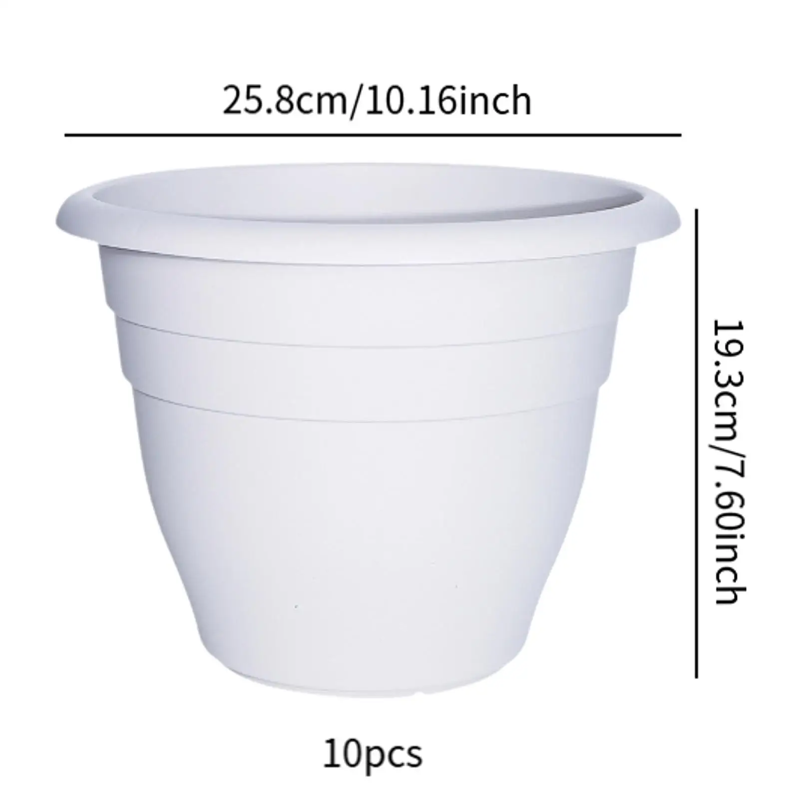10x Flower Pots Garden Pots Simple Appearance, Decorative, Planters for Living Rooms Offices Indoor Outdoor Home Balconies
