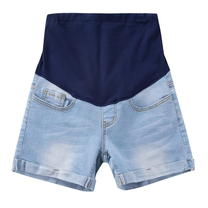 2024 Zwangerschaps Korte Broek Zwangerschap Denim Gat Shorts Losse Zwangere Jeans Zomer Blauwe Buik Hoge Taille Ademende Broek