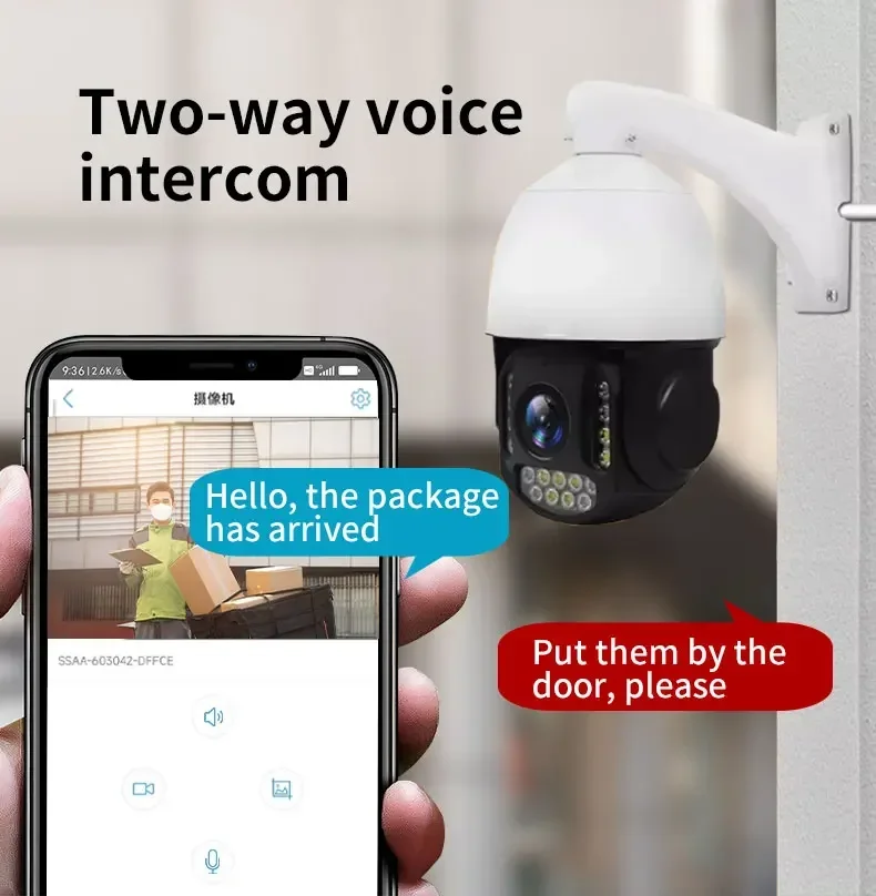 กล้อง Vesafe 8MP ซูมออปติคอล 30 เท่า ความละเอียด 4K ไร้สาย 4G LTE PTZ รองรับการตรวจจับด้วย AI พร้อมเสียงแจ้งเตือนแสงและเสียง และการเชื่อมต่อกับ NVR