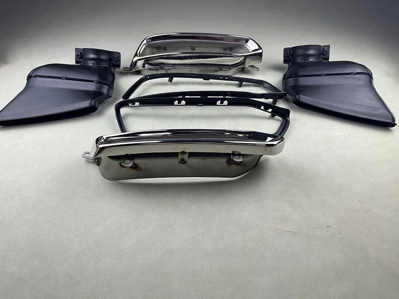 Suitable for A6 C8 1 Pair Black Chrome Car Real Exhaust Tip Single Double Out Muffler Tips Nozzle Exhaust System JJ107