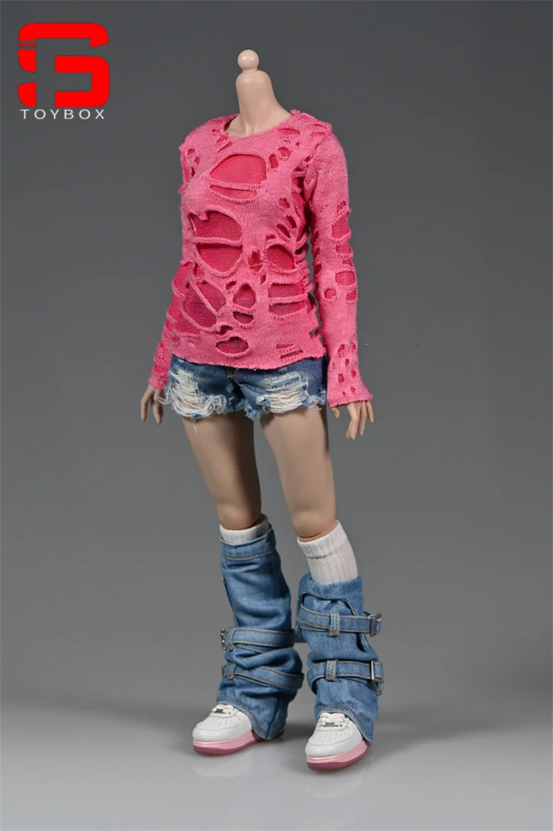 Aangepaste 1/6 Schaal Ondergesneden T-Shirt Met Gaten Kleding Model Fit 12 ''Vrouwelijke Soldaat Actiefiguur Body Poppen