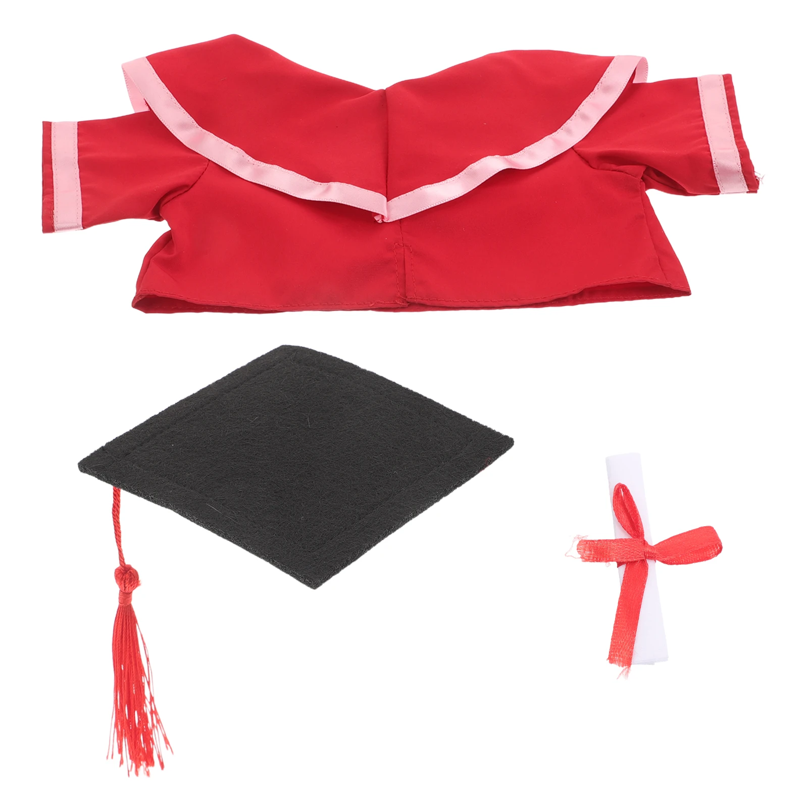 

1 set Graduation Season 30cm Suit Costume Realistic Bear Cap Gown Mini Toys Party Supplies Decorations