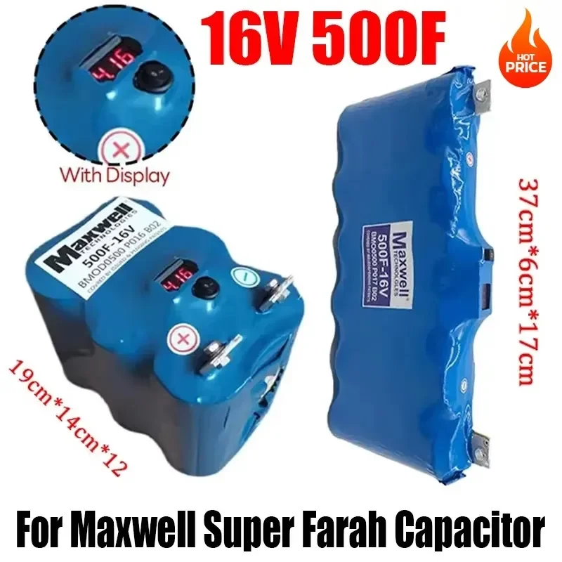 Hot 16V 500F Super Farah Capacitor Cars Rectifier Double Row Display 2.7V-MG Maxwell Capacitor Cars Audio Regulator Power Supply