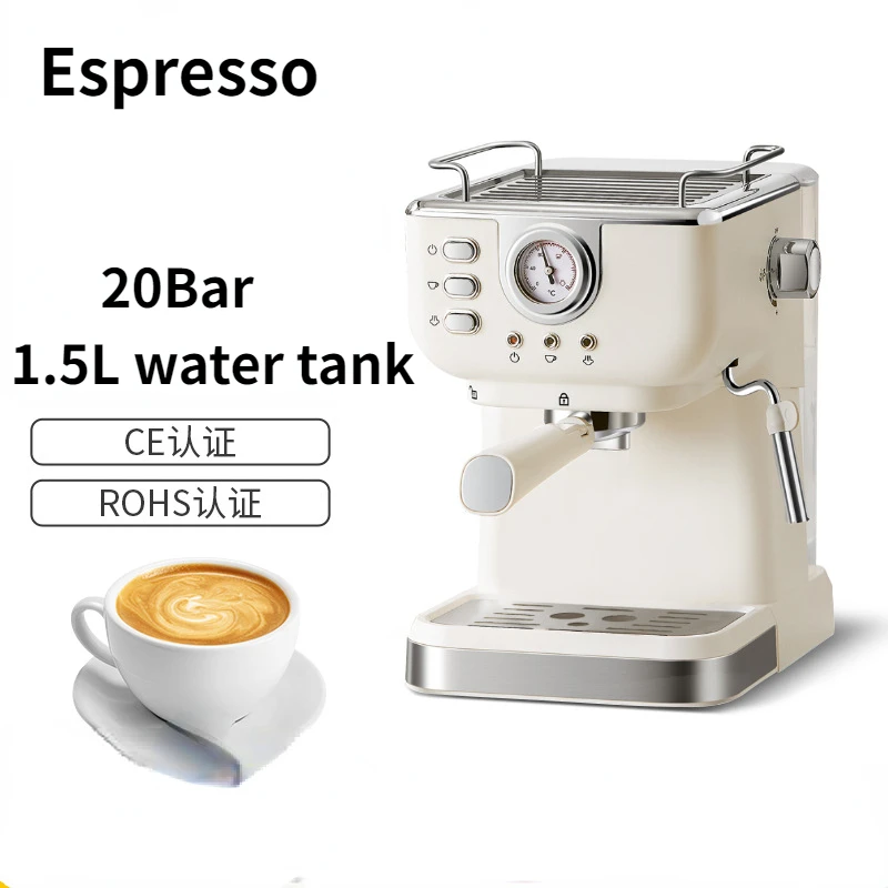 Italian coffee machine 20bar semi-automatic, household, office, high-pressure concentrated steam, milking and brewing coffee pot