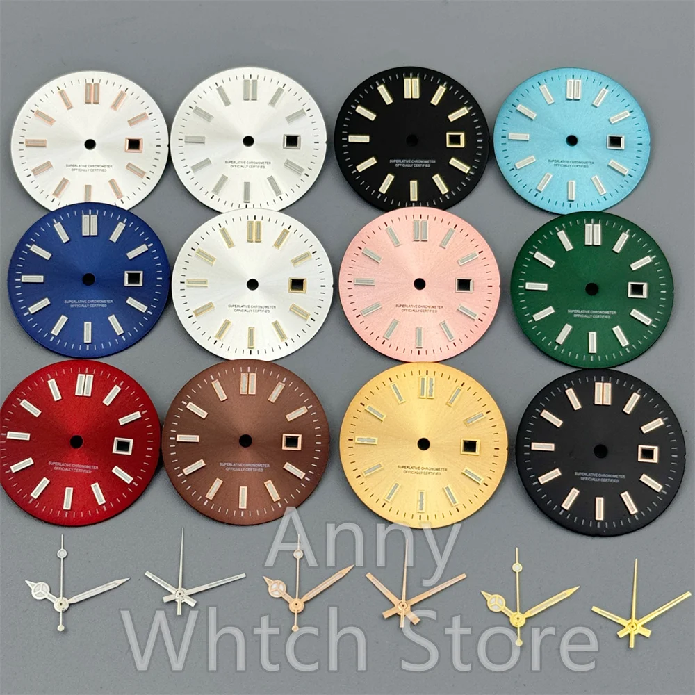 NH05 24.5mm Women Watch Dial Hand Set White Green Red Sky Biue Pink Gold Rose Gold Dial Fit NH05 Movement For Lady Watch