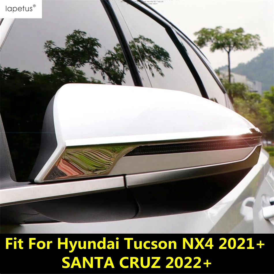 

Car Rearview Mirror Strip Cover Trim For Hyundai Tucson NX4 2021 - 2025 / SANTA CRUZ 2022 2023 2024 Stainless Steel Accessories