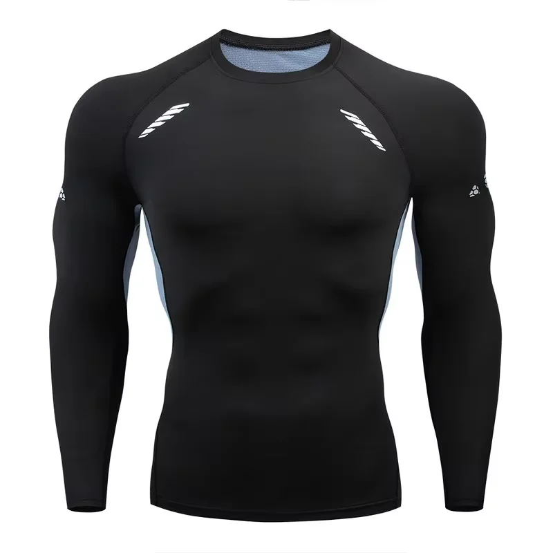 Men's T-shirt Men Running Sport T Shirt Men Compression Fitness Tops Tee Quick DryTight Training Gym Sport Running Shirts