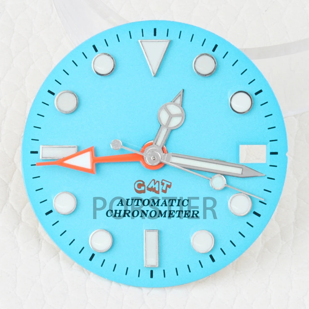 NH35 28.5mm Watch Dial Face for Explorer NH34 NH35 NH36 Movement Black/White Watch Parts Blue Luminous Replacement Accessories