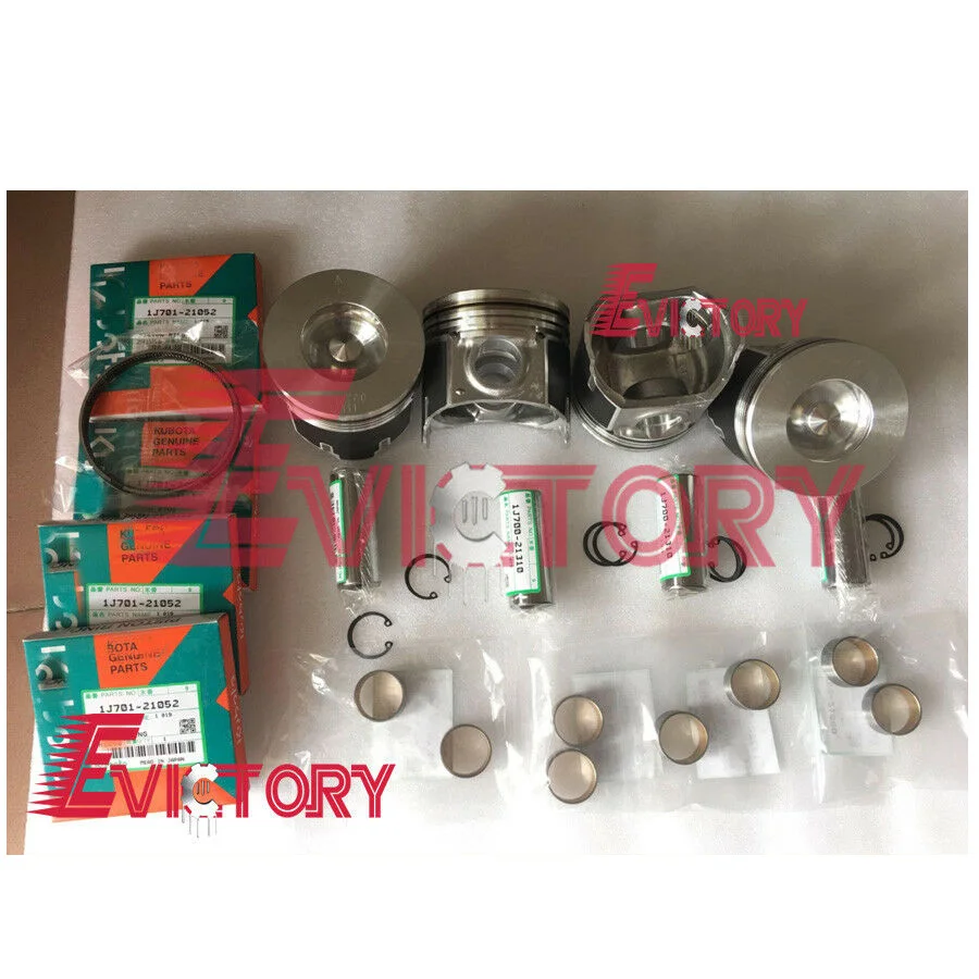 For Kubota V2607DI V2607-DI-T V2607-T overhaul rebuild piston ring gasket kit