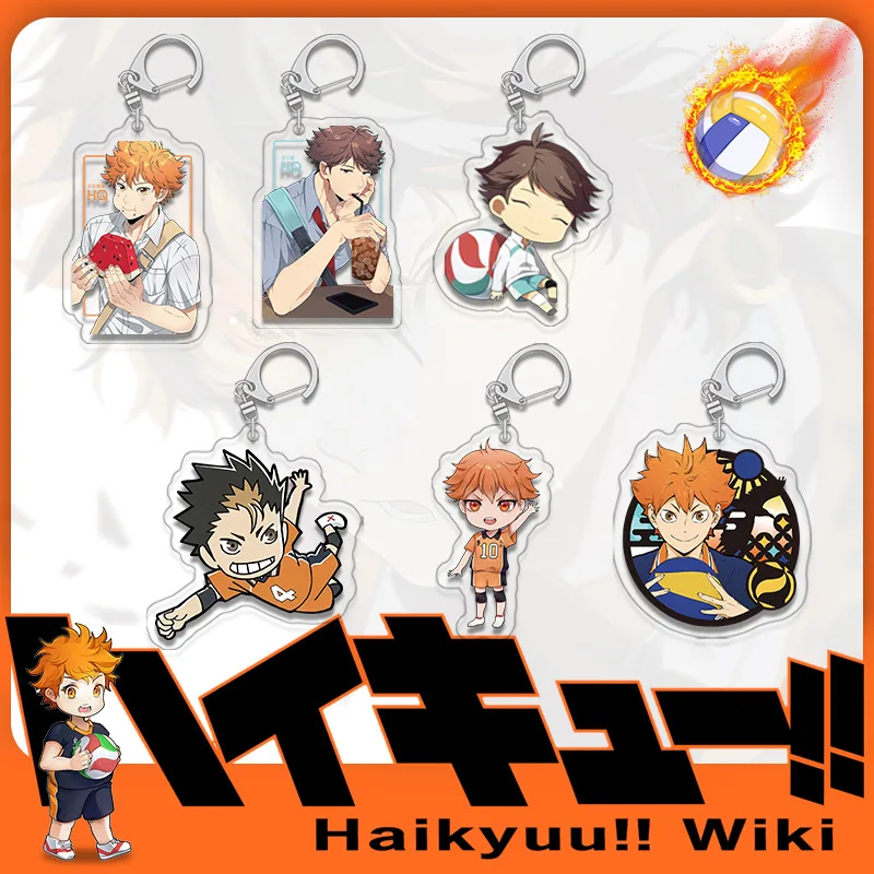 Volleyball Anime Acrylic Key Chains Shoyo Tobio Kageyama Kei Tsukishima Kotaro Bokuto Fashion Jewelry Pendant for Birthday Gifts