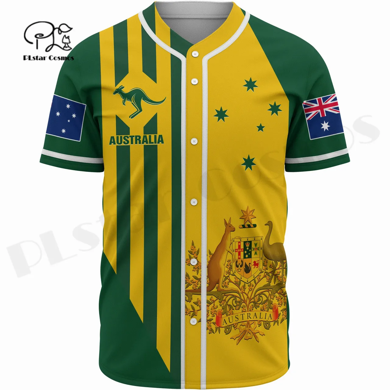 Newest 3Dprinted Australia Baseball Jersey Shirt Tribal Polynesian Wave Tattoo Casual Unique Unisex Funny Sport Streewear Style1