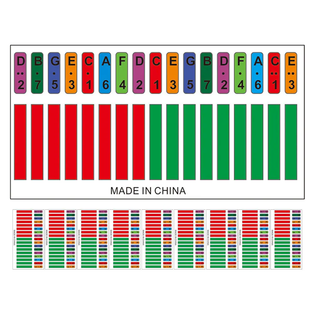 10 قطعة ملصقات ملاحظة كاليمبا الإبهام لوحة مفاتيح البيانو الشارات للمبتدئين ممارسة تعزيز دقة أداة الاصبع ملصق