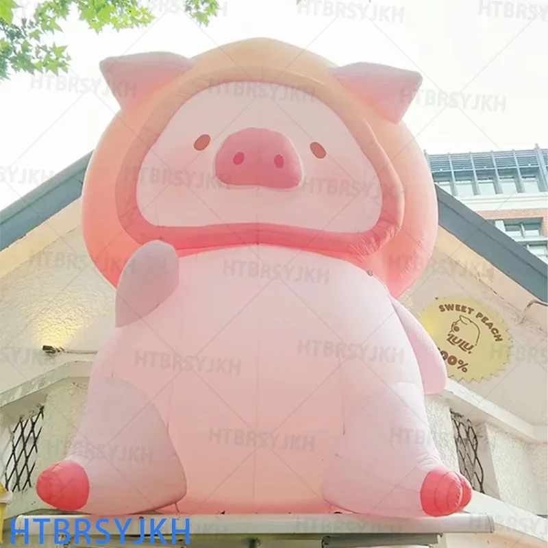 Inflatable cute pink piggy, pink piggy, outdoor mall activities holiday party lighting stage decoration advertising props