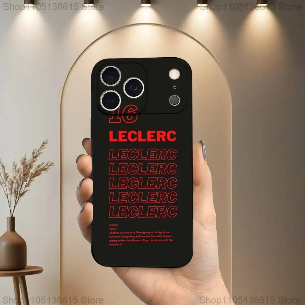 C-Charles L-Leclerc-16 Capa de telefone para iPhone 17,16,15,14,13,12,11 Plus,Pro Max, XS, X, XR, SE, Mini, 8,7, capa preta de silicone macio