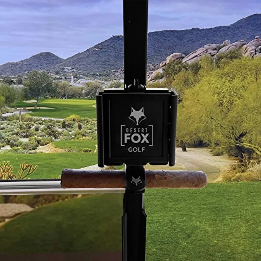 

Phone Caddy + Cigar Holder Adjustable Golf Cart Phone Mount with Secure Cigar Clip Hands-Free GPS Golf App Acc Fits All Phones