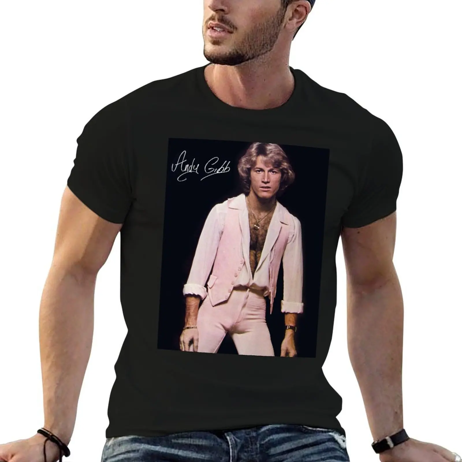 

Andy Gibb poster T-Shirt t shirt personalised t shirt custom print T-Shirt