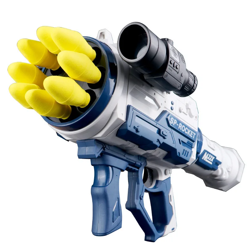 Eight Consecutive Rocket Launcher Soft Bullet Gun Bazooka Boys Can Launch Missiles Mortar Oversized Children's Toy Gun