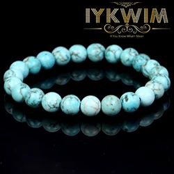 Natural Stone Bracelet Blue Turquoises Beads Jewelry Gift For Men Magnetic Health Protection Women Elastic Thread 6 8 10mm