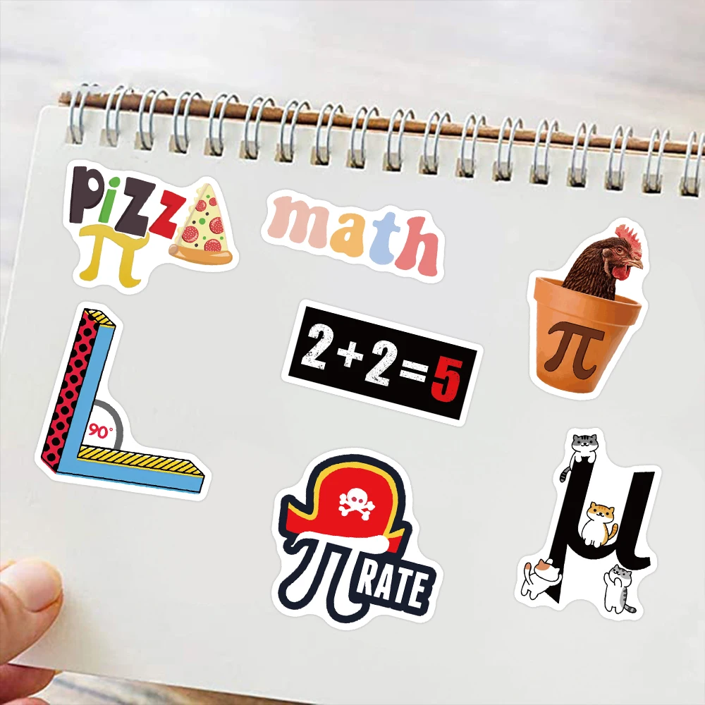 58pcs Funny Cartoon Math Stickers DIY Waterproof Graffiti For Laptop Luggage Guitar Phone Diary Vinyl Decals Kids Toy