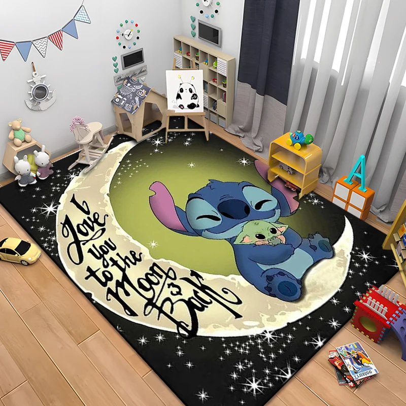 Disney Carpet Kids Non-slip Stitch Large Area Rug Fashion 3D Print Carpet for Living Room Bedroom Sofa Doormat Home Decor Gift