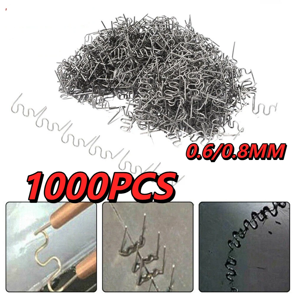500/1000pcs Auto Plastic Repair Welding Nails Car Bumper Repair Welded Stud Precut Wave Nails Machine Welding Hot Stapler