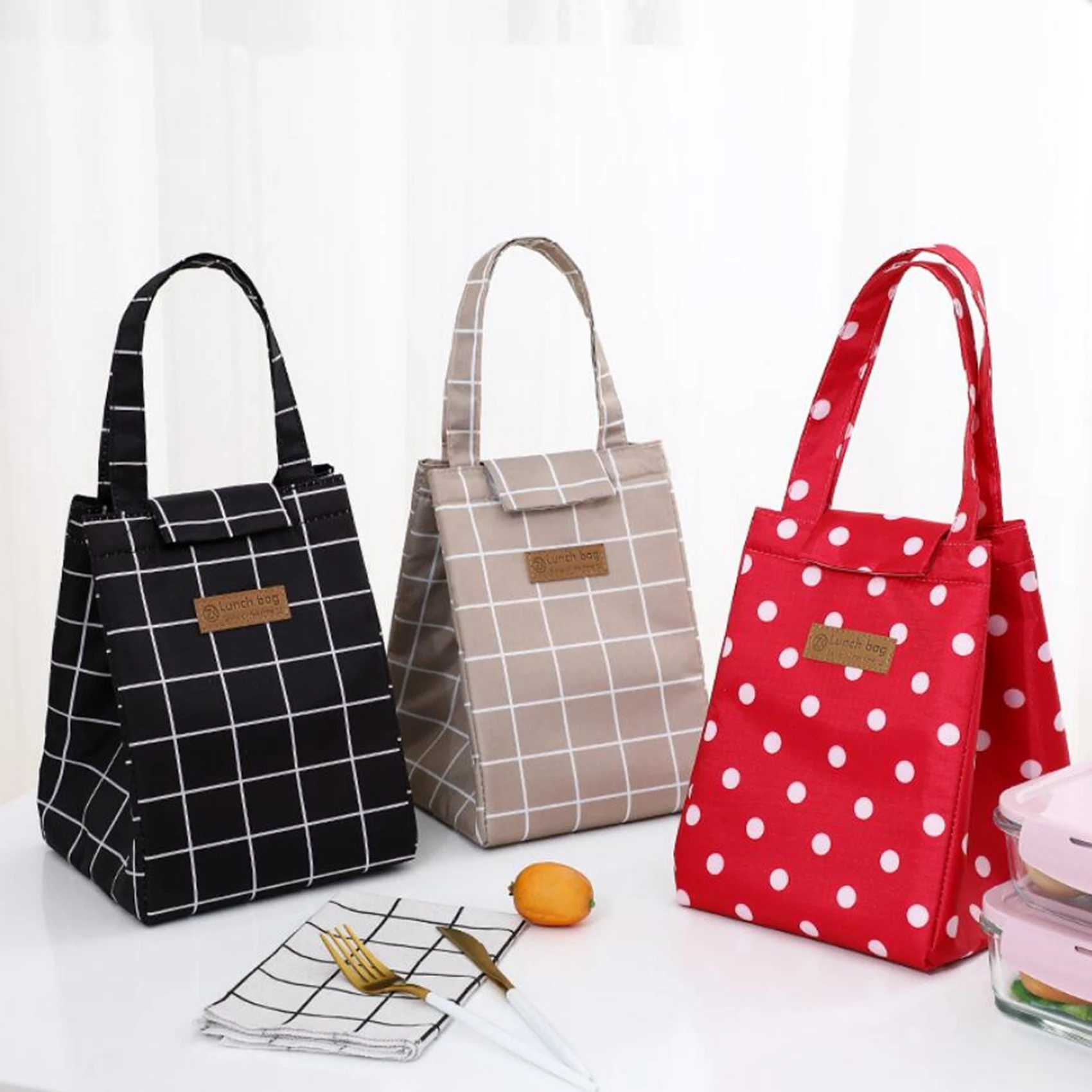 Lunch Bag Women Men Cooler Bags Thermal Storage Ice Pack Tote Student Bento Picnic Food Handbag Portable Lunch Box Work