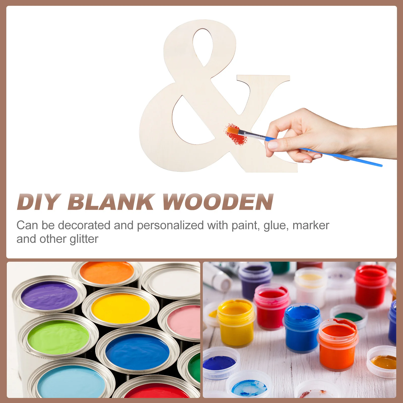 

2Pcs Wooden Letters Blank DIY Crafts Natural Wood Slices for Painting Handmade Hanging Pendants Wood Cutouts Ornaments