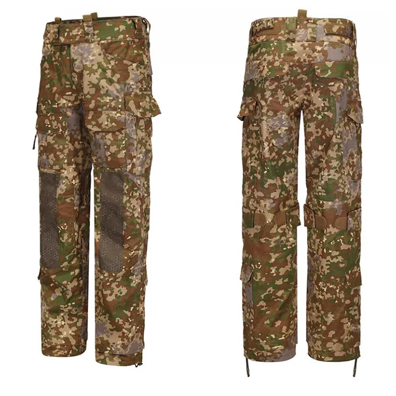 German KSK Tactical Trousers, All-terrain Durban Camouflage Multitarn Flecktarn, 500D IRR Anti-infrared Tear-resistant Fabric