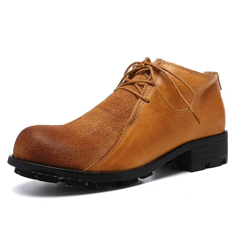 

Four Seasons Can Wear Guangzhou Handmade Shoes Niche Original Design Short Boots Spring And Autumn Genuine Leather Thick Sole