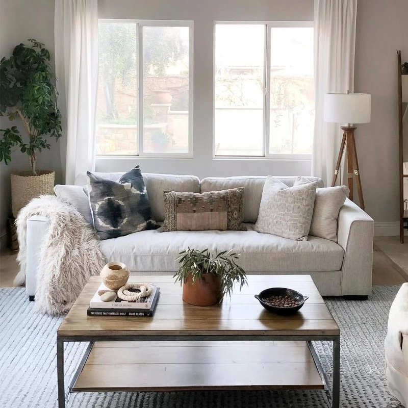 

Simple retro American sofa, living room 2026 new small apartment straight row removable and washable fabric