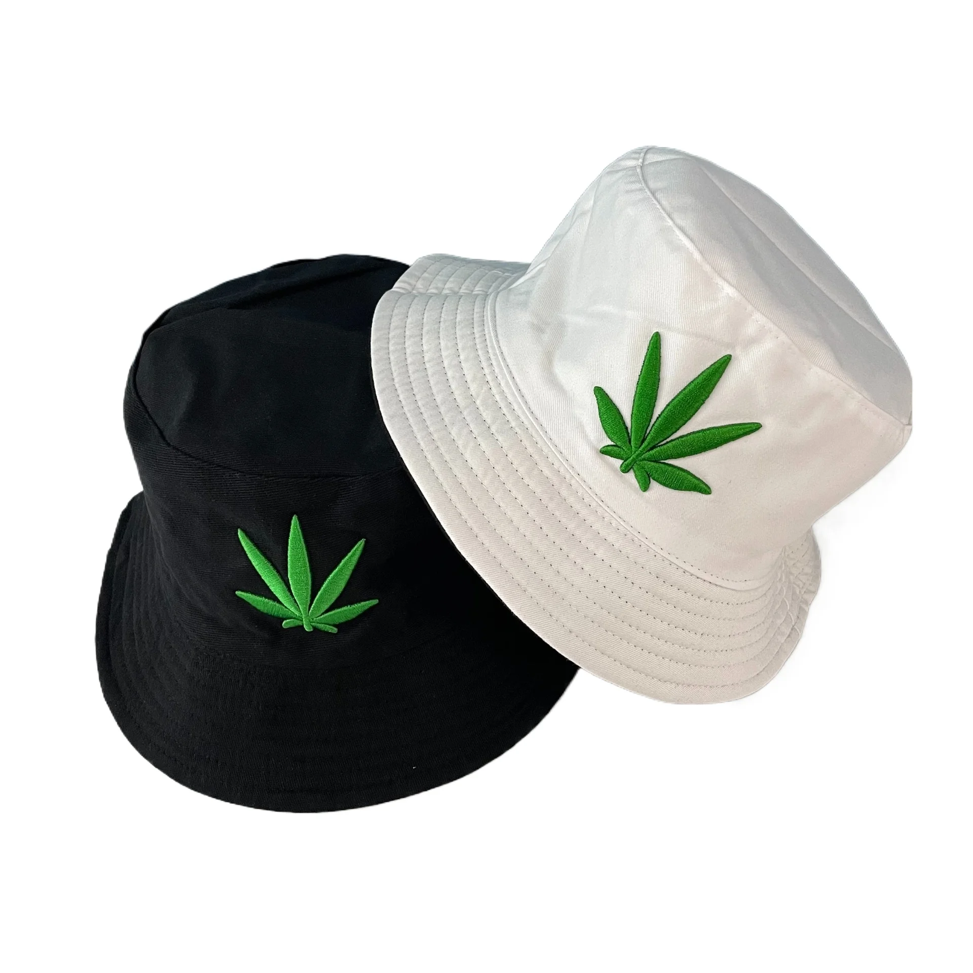 Autumn and Winter Hat Women's Retro Embroidered Maple Leaf Zebra Pattern Bucket Hat Double-sided Cotton Basin Bob Fashion Sunhat