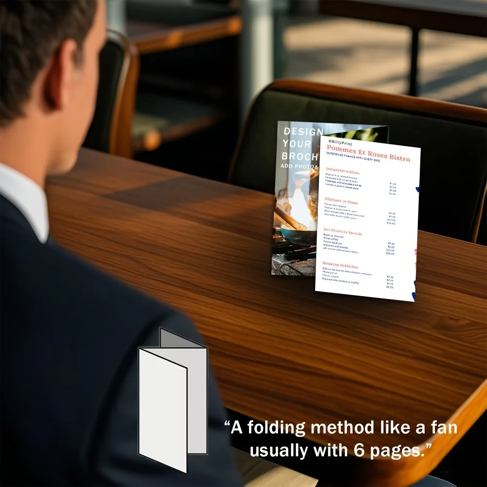 

White A5 21×14cm 30pcs Custom Tri-Fold Brochures Thick Cardstock for DIY Menu & Business Promotion