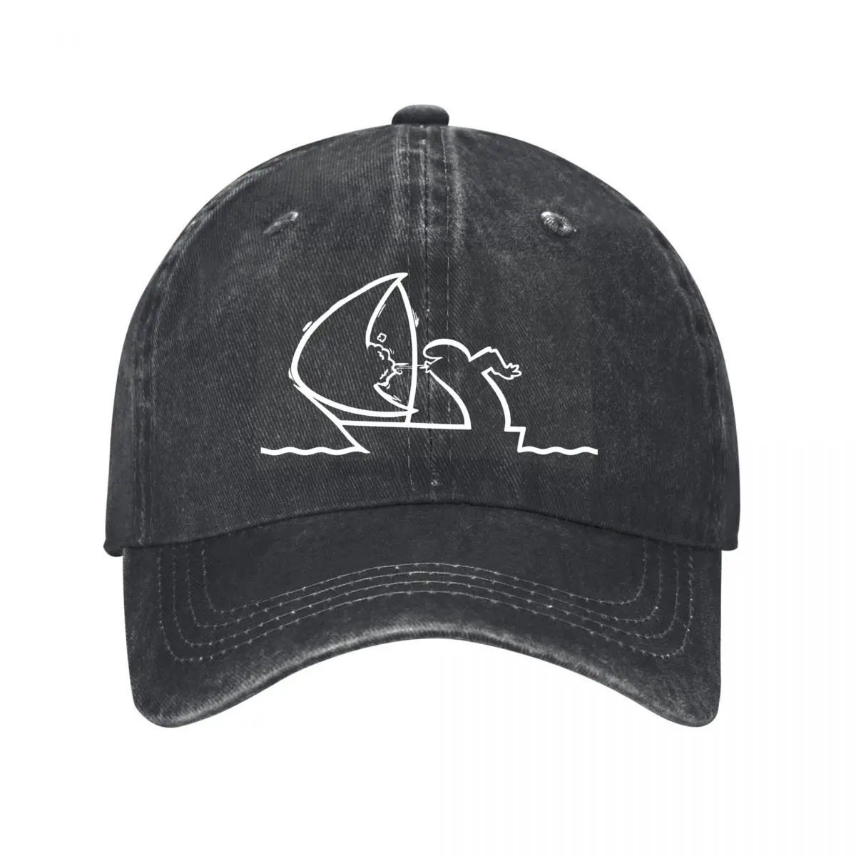 Lineman Utility Line Art Illustration Washed Baseball Cap Outdoor Hat