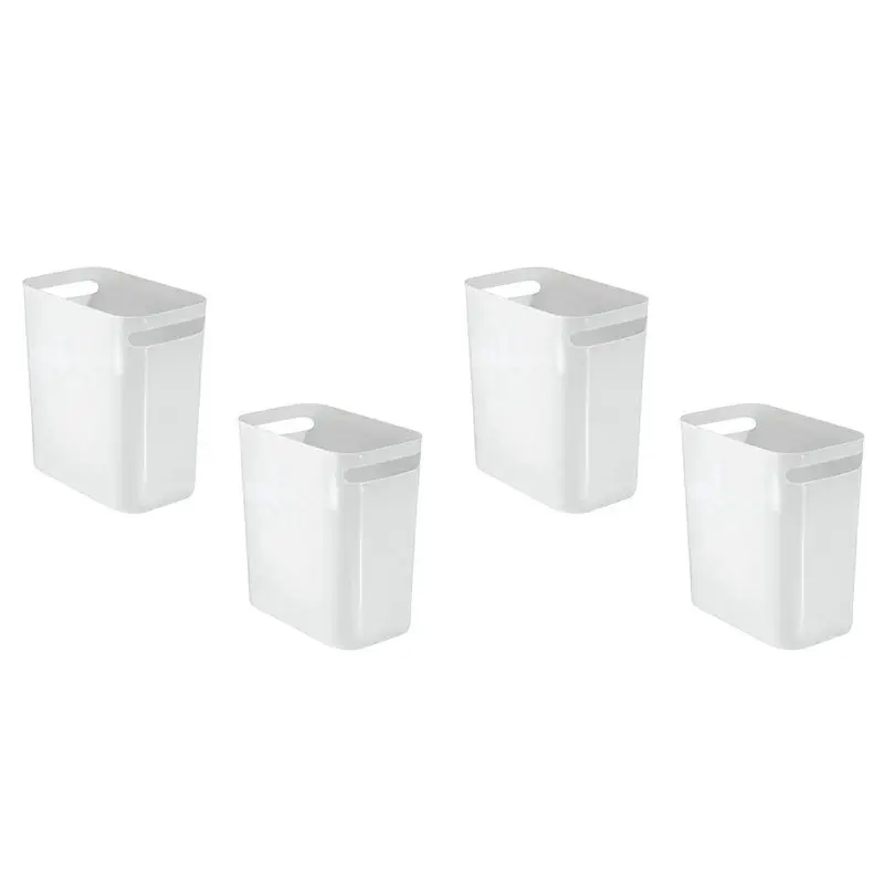 

AB11-4Pack Plastic Trash Can Wastebasket, Classic Garbage Container Recycle Bin For Bathroom, Bedroom, Kitchen, Home Office