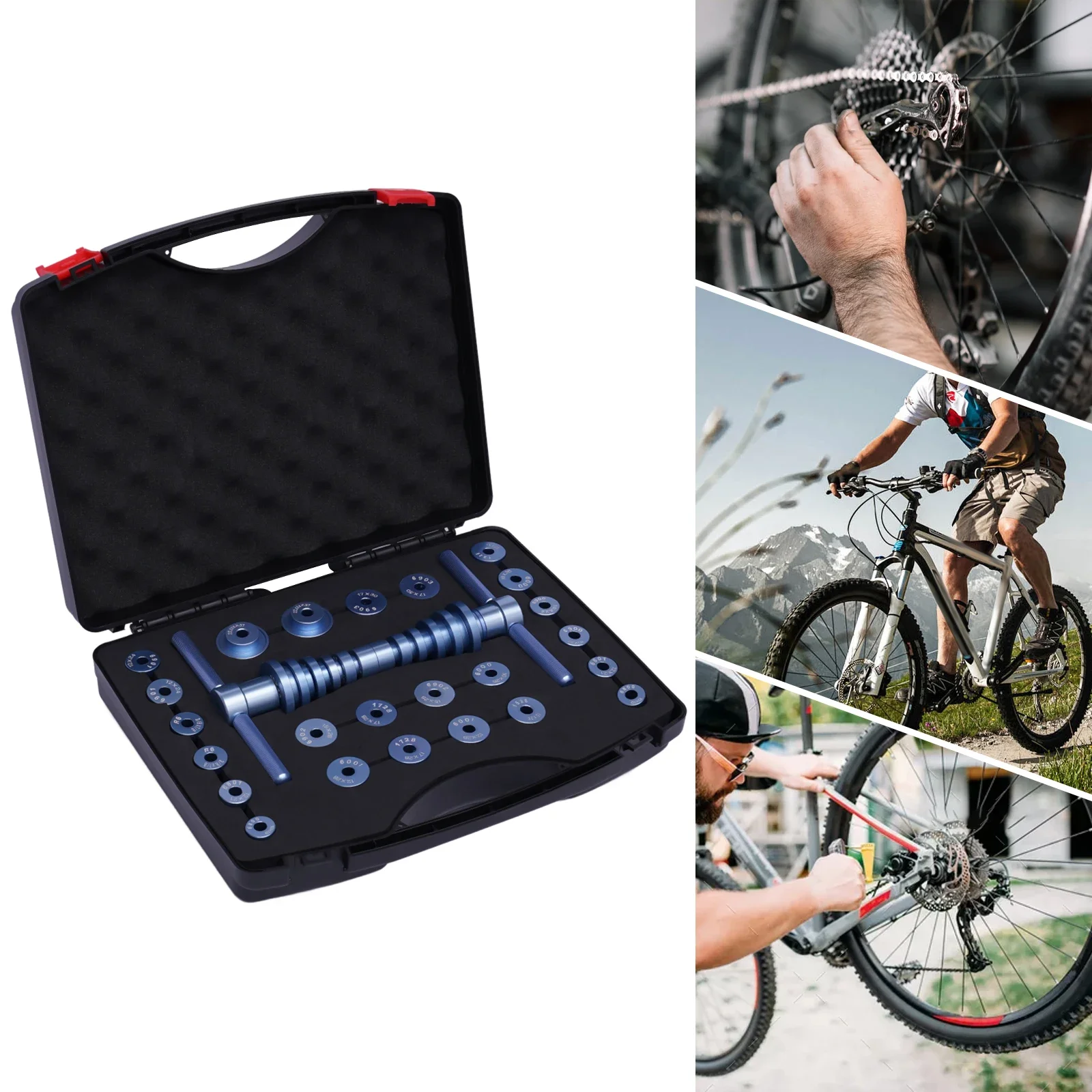 

Universal Bicycle Bearing PressTool Kit,Drift Bike Tool Kit Set,Removal Installation Tool Kit,36PCs Aluminum Alloy for Wheels Hu