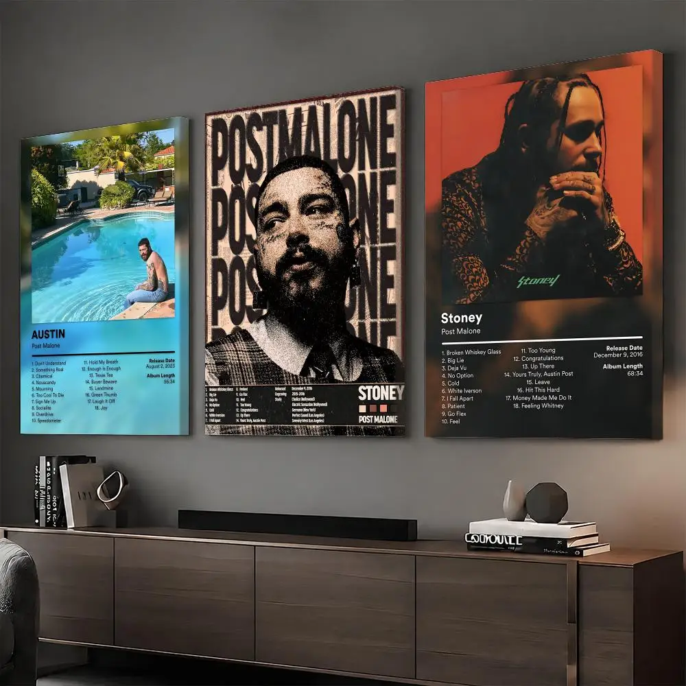 Post M-Malone Rapper Music Painting Calligraphy HD Modern Style Inner Frame Canvas Poster Bedroom Room Hallway Wall Art Decor