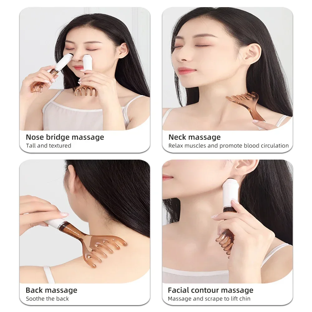 مشط رعاية الرأس مشط تدليك ميريديان ستة مخالب غوا شا كشط مدلك واسعة الأسنان الوجه غوا شا كشط تدليك الجسم الرعاية