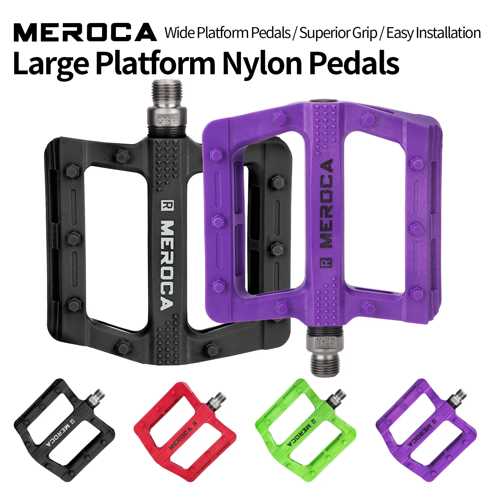 

MEROCA Nylon Fiber Bicycle Pedal Widened Anti-slip Mountain Bike Pedals Road Bicycle Pedal Universal Bicycle Pedal