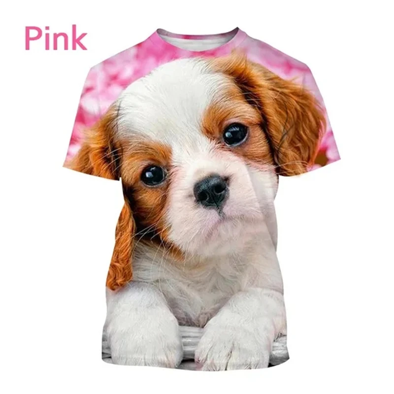 Beautiful Cavalier Dog 3D Printed T-Shirt King Charles Spaniel Fashion MenWomen\'s Personality Hip Hop Casual T Shirt Tees Tops