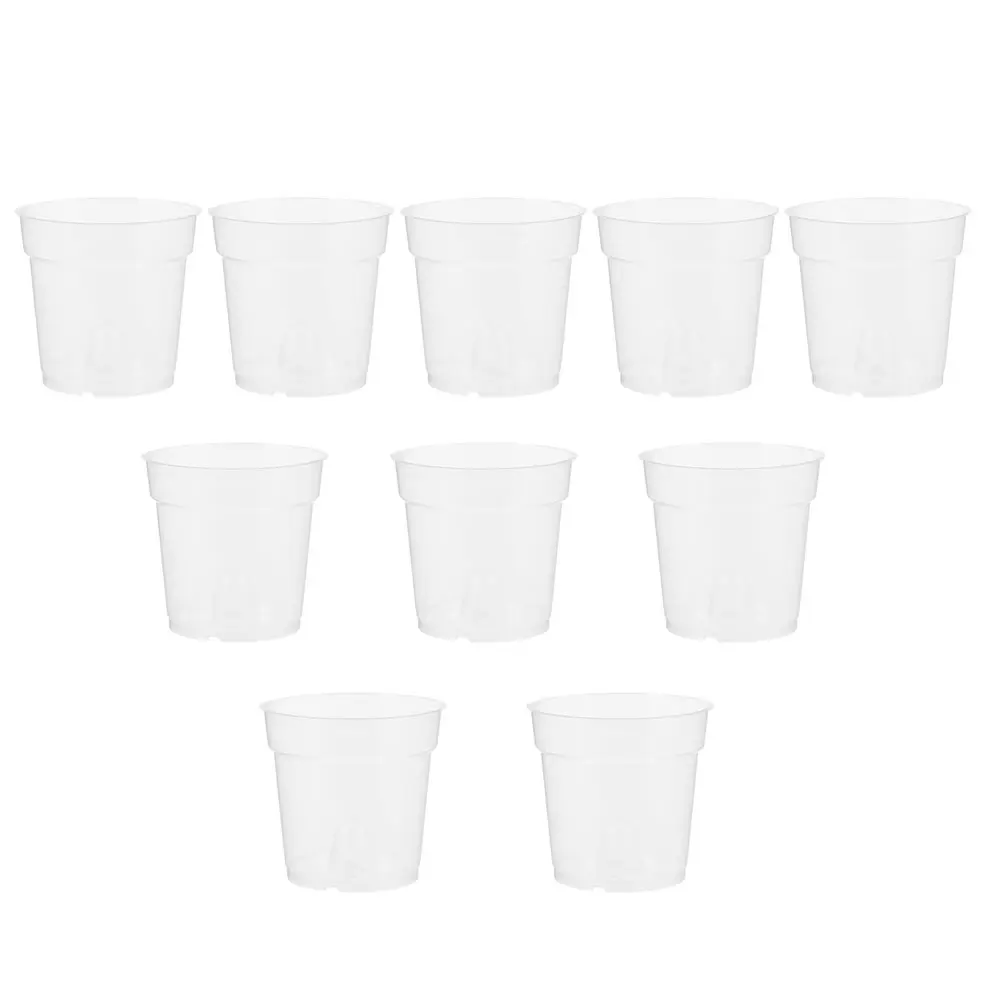 

20pcs Transparent chid Flower Pots PP Durable Plant Pot Bottom Holes Moisture Control Root Photosynthesis Desktop