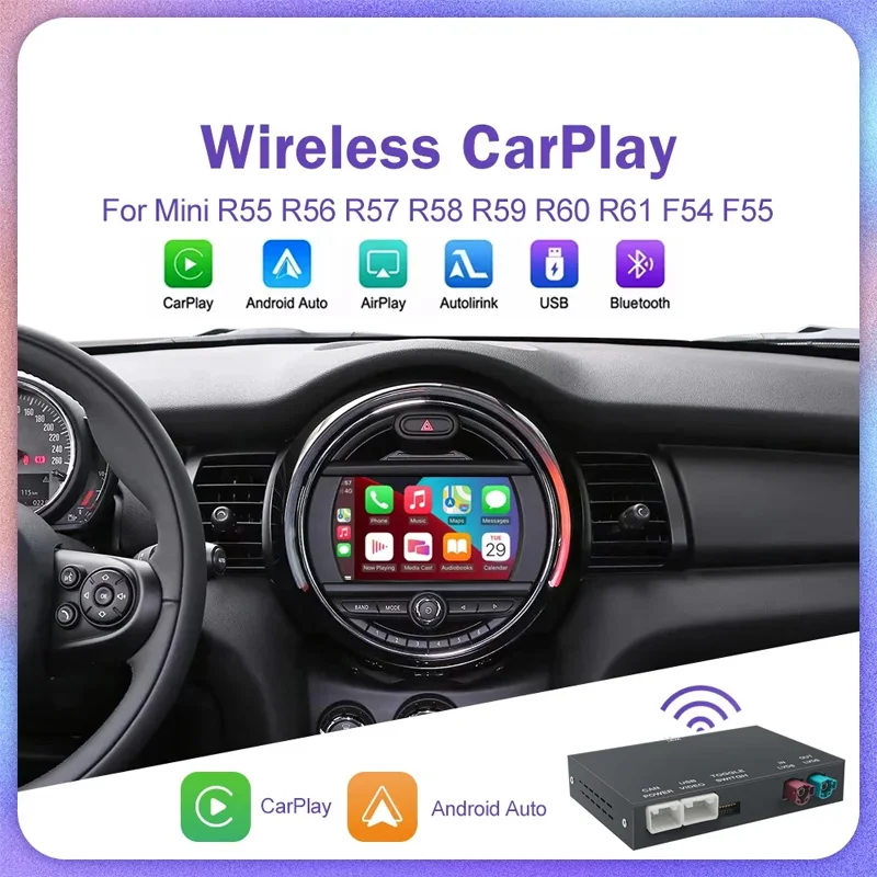 Auto Draadloze CarPlay Android voor Mini R55 R56 R57 R58 R60 R61 F54 F55 F56 Clubman Countryman Hardtop Cooper John Cooper werkt
