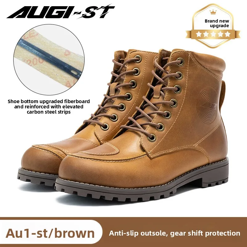 

Men Women Retro Motorcycle Riding Shoes, Anti-Fall Protective Boots, Urban Commuting Casual Riding Sneakers