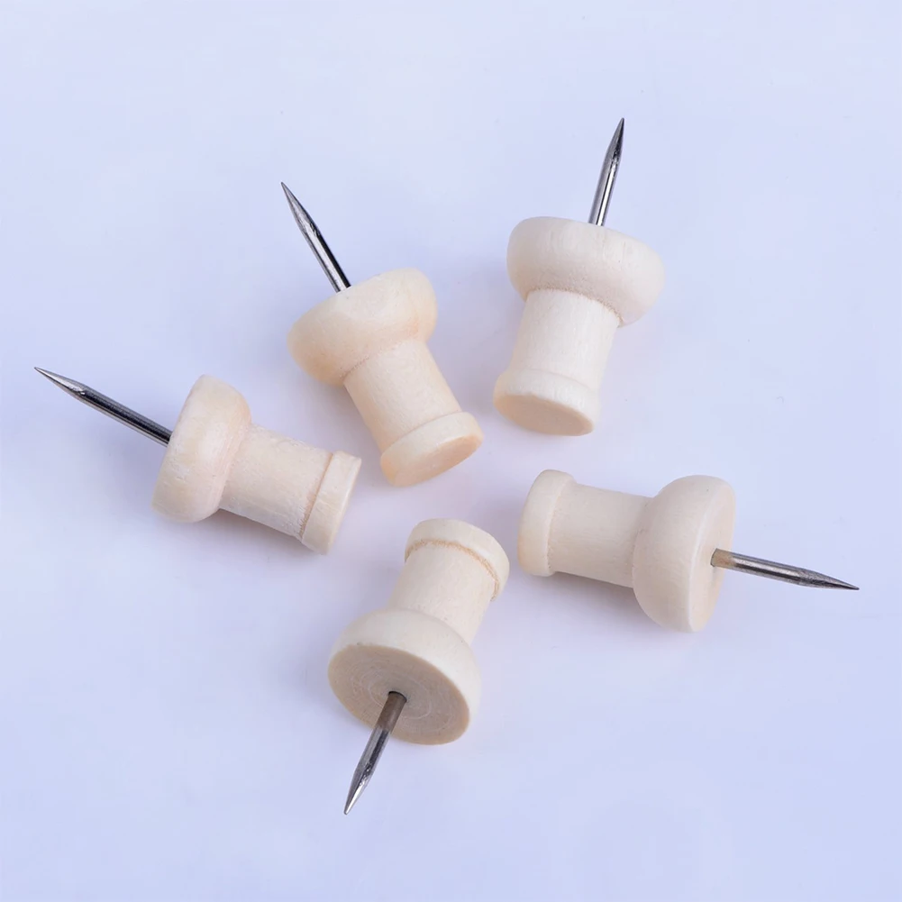 1box School Binding Supplies With Organizing Container Decorative Photo Wall Home Wooden Thumbtack Office Push Pin Craft Drawing