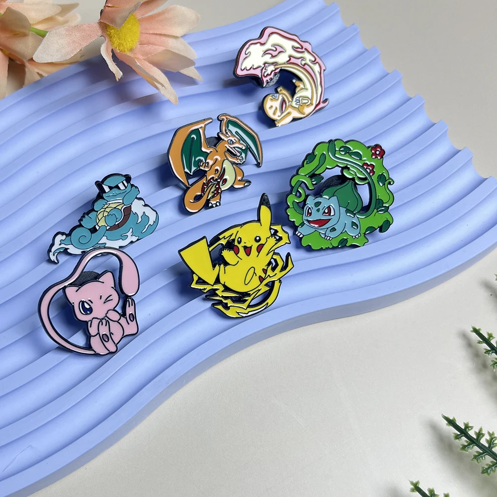 6 stücke Anime Spiel Mew Emaille Pins Set Cartoon Revers Abzeichen für Kleidung Nette Schmuck Broschen für Frauen Männer Kinder geschenke