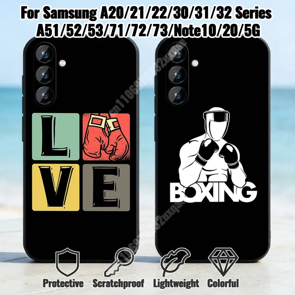 Fighter Glove Boxing Sport Phone Case for Samsung Galaxy A73 72 71 70 Note20 Note10 Note9 Ultra Plus FE Silicone Cover
