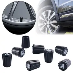 8 Pcs Tyre Tire Valve Stem Dust Caps Dustproof Wheel Air Valve Cover With VR VL HR HL Printing ABS Plastic Black For Germany