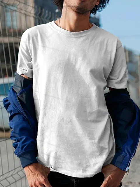 180 gramów bawełniane solidne koszulki męskie z krótkim rękawem moda marka Trend białe czarne koszulki odzieżowe kobieta produkty dostosowane lato