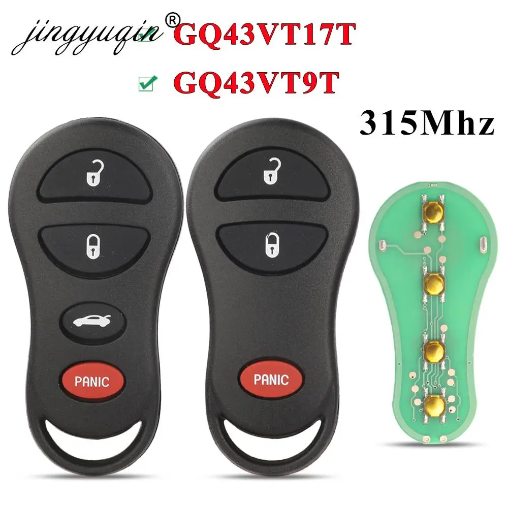 Jingyuqin 3 Buttons GQ43VT17T GQ43VT9T 315Mhz Remote Car key For Dodge Jeep fit Chrysler Concorde 300M 2001-2004 key Entry Fob